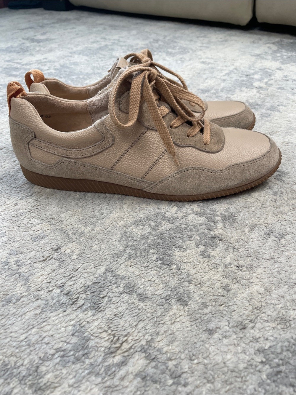 New Paul Green Chantel Sneaker Low Top Lace Up Almond Combo Leather Suede US 9.5 - Picture 9 of 15